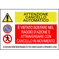 cartello cancello automatico